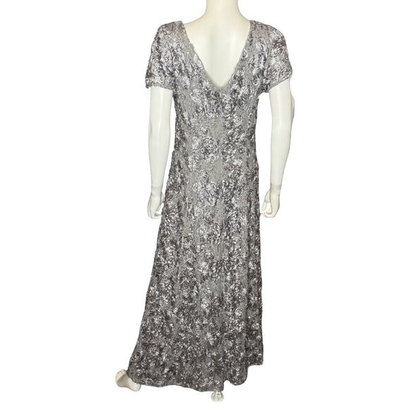 Alex Evenings Embellished Lace A-Line Evening Gown Dove Women’s Sz 14 - Picture 5 of 9